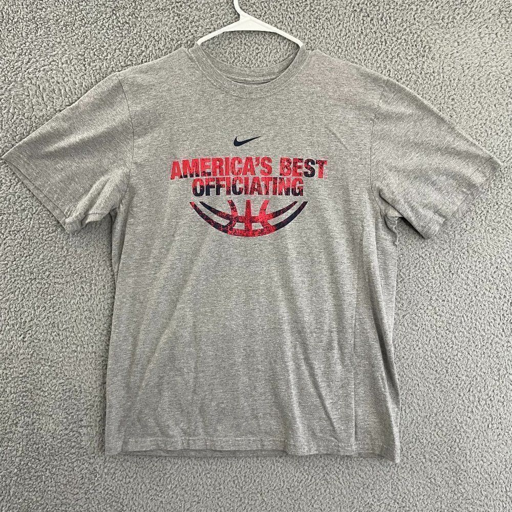 Nike‎ Americas Best Officiating Shirt Men L Gray Basketball Just Do IT Tee